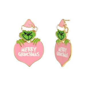 Merry Grinchmas Pink and Green Earrings